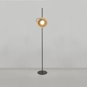 Wabi Sabi Style Floor Lamp Japanese Natural Yellow Travertine Floor Lamp for Living Room