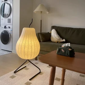 Wabi-sabi Style Floor Lamp Modern Japanese Style Living Room Sofa Bedroom Atmosphere Vertical Pear Silk Floor Lamp Light