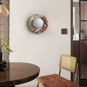 Wabi-sabi Style Natural Jade Wall Lamp Light Luxury Hotel Villa Background Wall Lamp Cave Stone Wall Lamp Marble Bedroom Lamp