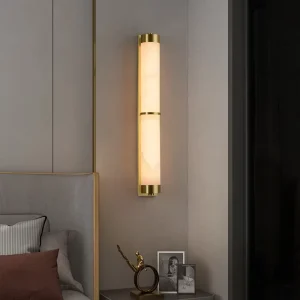 Wall Lamp for Hotel Homestay Bedroom Living Room Staircase Natural Spanish Marble Full Copper Wall Lamp