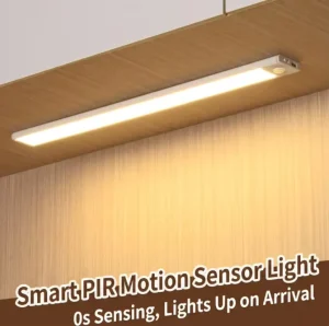 Wall-Mounted Aluminum Alloy Kitchen LED Cabinet Light Stepless Dimming 3000K-6000K PIR Motion Sensor