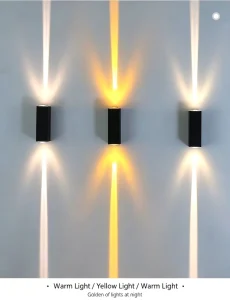 Wall Mounted Wall Lamps 18W Simplicity Black Casing European style Three Beams of Light LED for Garden Living Room Verandas