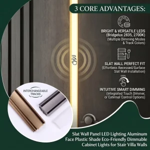 Wall Panel LED Strip Light for Wood Slat Panels Cabinet 40mm Decorative Aluminum Surface 3 Year Warranty High CRI 95 YB3003 26