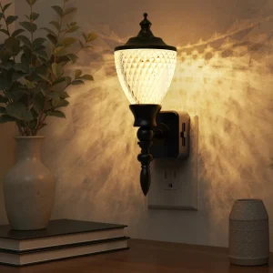 Wall Sconce 3000K Warm White Dusk-to-Dawn Sensor LED Night Light for Bedroom or Hallway