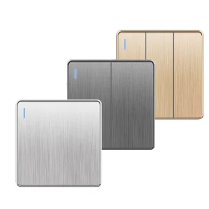 Wall Switch UK 13A 3-Gang 1-Way or 3-Gang 2-Way Switched Socket Gold PC Brushed Panel