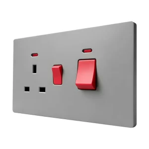 Wall Switches Manufacture High Quality UK Standard 45A 250V Matte White Grey Black Ultra thin PC Cooker Unit Kitchen Home Socket