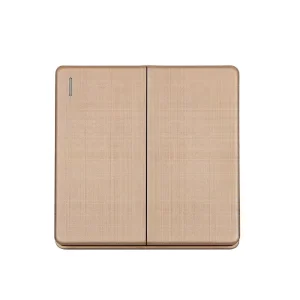 Wall Switches and Sockets UK Standard Luxury Gold Grid Texture 2 Gang 1 Way 250V Electric Wall Switches for Home