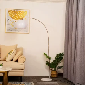 Warehouse Unique LED E27 Orange White Glass Lampshade Bedside Fish Floor Lamp for Living Room