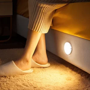 Warm Mini Round USB Plug-In Lights for Bedrooms, Cabinets, Wardrobes, Wine Cabinets, and RVs