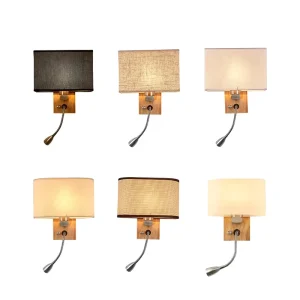 Warm Romantic Modern USB Charging Living Room Hotel Bedroom Fancy Bedside Fabric Shape Designer Wall Lamp