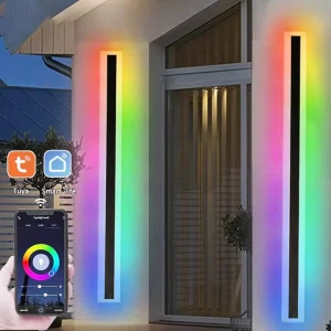 Warm White RGB RGBW WiFi Outdoor Exterior Sconces Linear Wall Lamp 240CM 150CM 120CM Long Strip LED Wall Light