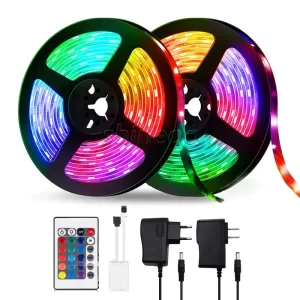 Water Proof Smart 12v Remote Controlled Flexible SMD RGB LED 5M European American Standard Strip Lights