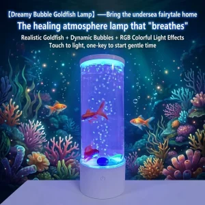 Waterfall Bubble LED Night Light with Color-Changing Ambient Light