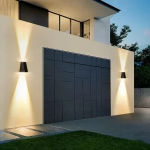 Waterproof ABS LED Solar Wall Lamp Stainless Steel Square Shape Villa Hotel Corridor Courtyard Balcony Garden