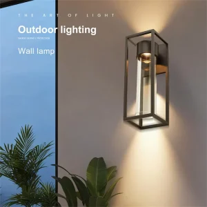 Waterproof Aluminum Square Outdoor Wall Lamps with IP44 Rating 110V LED Vintage Antique Design