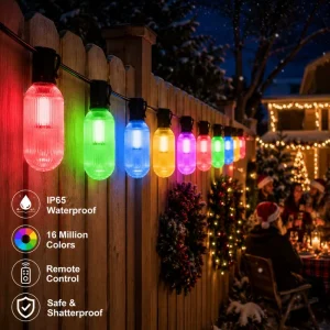 Waterproof Christmas Hanging and Patio String Lights for Porch and Balcony Outdoor Decoration