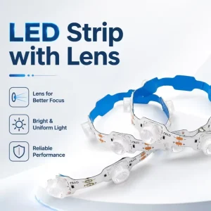 Waterproof IP 67 22 mm Flexible LED Edge Light Strip DC 12 V 18 LEDs for Advertising Light Box & Channel Letters