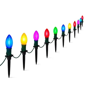 Waterproof IP65 LED Christmas Pathway Lights Indoor Outdoor Plastic Stake Lights for Garden Yard Lawn Walkway Holiday Decoration