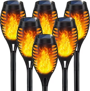 Waterproof IP65 LED Solar Flame Lamp for Garden Layout Outdoor Lawn Torch Floor Lamp High Visibility for Garden Landscape