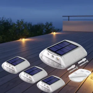 Waterproof IP68 Outdoor Solar LED Wall Light for Garden Rechargeable with Light Sensor Control
