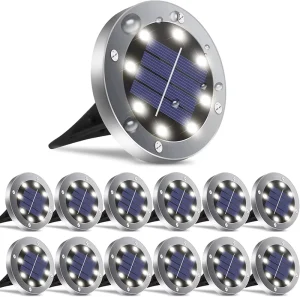 Waterproof Landscape Bright LED Solar Ground Lights PC 15 Garden IP65 5 Pack Warm White Total 80LED Solar Light Garden SMD 2835