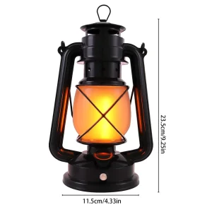 Waterproof Lithium Battery LED Desk Lamp Decorative Atmosphere Lamp Retro Flame Lantern Multi-Color Camping