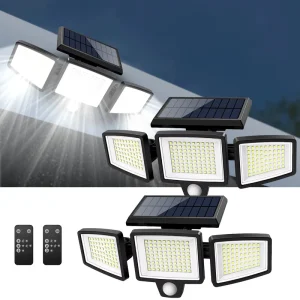 Waterproof Motion Sensor Outdoor Security Flood Light Solar Garden Spotlight for Patio Garage Yard Entryways