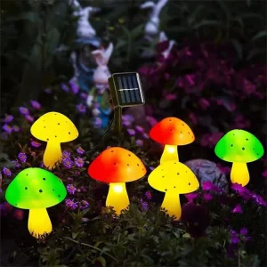 Waterproof Mushroom Shape Solar Decorative Lawn LED Light Outdoor Garden Mushroom String Light