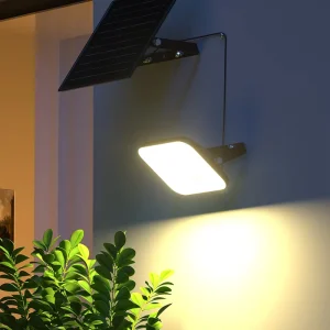 Waterproof Outdoor LED Solar Flood Light with PIR Motion Sensor and Remote Control