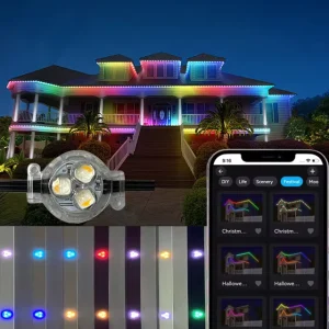 Waterproof Outdoor Smart Pixel LED Eaves Light RGB Controller Permanent Roof Lighting