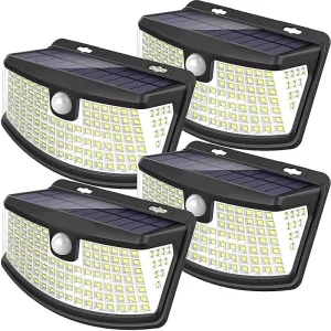 Waterproof Outdoor Solar Wall Lamp with Motion Sensor Human Induction Garden Light for Fence Solar Powered Outdoor Lighting
