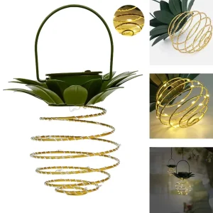 Waterproof Rechargeable LED Pineapple shaped Solar Ceiling Lamp Light Sensor 360 Beam Angle for Gardens Outdoor Festive Events