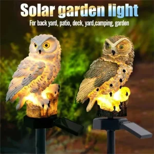 Waterproof Resin LED Garden Lights Solar Night Lights Owl Shaped Solar Powered Lawn Lamps Road Outdoor Courtyard Decoration