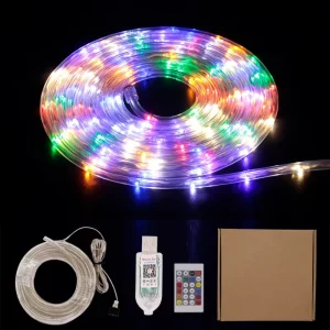 Waterproof Smart App-Controlled RGB LED Christmas Rope Light for Outdoor Decoration