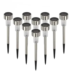 Waterproof Stainless Steel LED Garden Lights Landscape Outdoor Lighting Solar Lawn Light