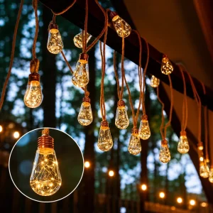 Waterproof Vintage Hemp Rope LED Lights for Fence Yard Party Use and Christmas Decoration