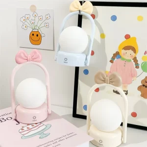 Waxsam Mini Desk Lamp Cute Bowknot LED Desk Light 3 Lighting Modes Mini Table Lamp Portable Reading Light for Dorm Study Bedroom