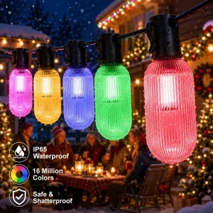 Weatherproof Lights Outdoor String Lights with UV Resistant Cable and Shatterproof Bulbs for Resort Patios Decor Set