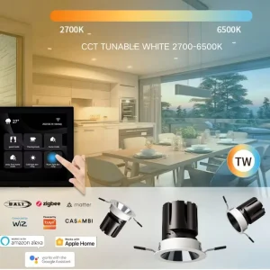 Weatherproof RGBW Dimmable Smart Zigbee Matter Recessed LED Downlight