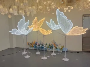 Wedding Butterfly LED Floor Lamp Adjustable Height Romantic Ceiling Light Hanging White Wedding Decoration Light Fixture