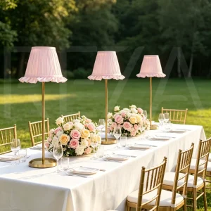 Wedding Lights Handmade Lampshade Cordless Lamp with Remote Control Timer Rechargeable Bulb Portable Desklamp for Banquet