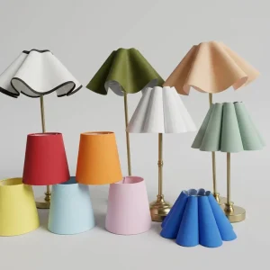Wedding Table Lamp Set Cordless Iron and Fabric Shade Rechargeable Wireless Light for Event Rentals