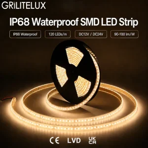 Wet Location Flexible LED Strip 5050 RGBW 60LEDs m DC12V 19.2W 50mm Cut White Channel CRI>80 Silicone Tube Structure OEM CE