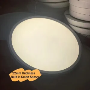 White 18W 12-Inch Surface-Mounted Microwave Sensor LED Ceiling Light Acrylic Cover