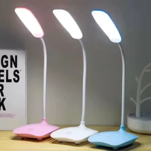 White ABS Touch Control Collapsible Rechargeable Dimmable LED Light USB Reading Desk Table Lamp