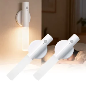 White ABS and Acrylic Magnetic Wireless Motion Sensor LED Wall Light for Interior Use