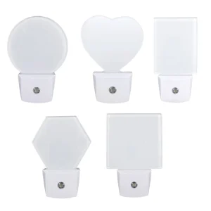 White Acrylic DIY Design Postmodern Plastic Bedside Night Light LED Wall Lamp Plug-in Sensor Control