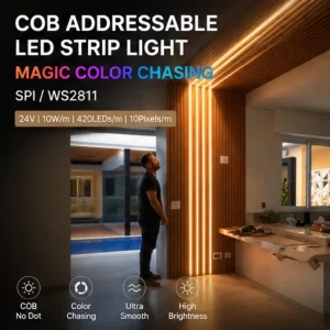 White COB Led Strip Light Running Water LED Strip Lights DC24V 10W 420Chips m WS2811 SPI 2700 6500K Addressable LED Strip Light