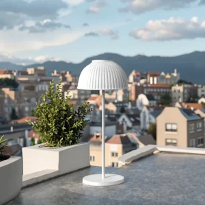 White Dome LED Table Lamp Modern Minimalist Design Touch Control Warm White Dimmable Handmade Metal Cordless Battery Powered