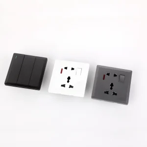 White Gold Gray Black Thin Electrical Switch Wall Light Electric Switch Socket